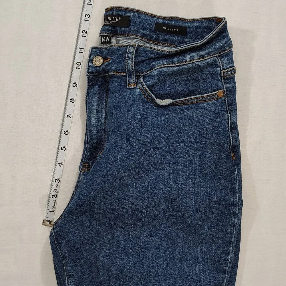 Judy Blue Skinny Fit Jeans Womens Size 14W High Rise Blue Denim Pockets Stretch - Picture 10 of 16